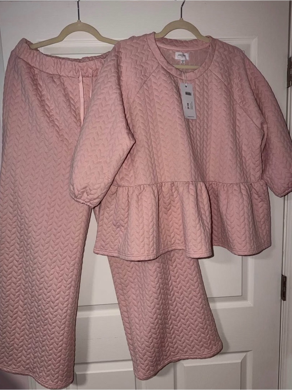 Women's Pink Quilted Two-Piece Set